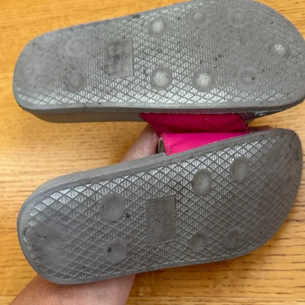 Hatley Pink and Silver Kids Slide Sandals - Picture 6 of 7